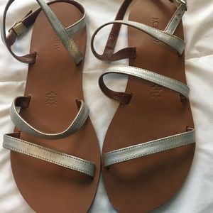 J Crew silver sandals size 8